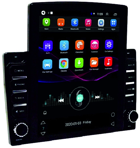 Black Android Tesla Style Car Stereo System, Display Type : Digital