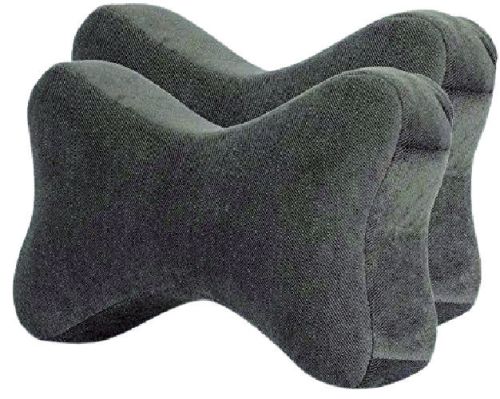 Grey Rectanglar Car Neck Support Memory Foam