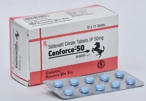 Cenforce 50mg Tablets, For Erectile Dysfunction, Composition : Sildenafil Citrate