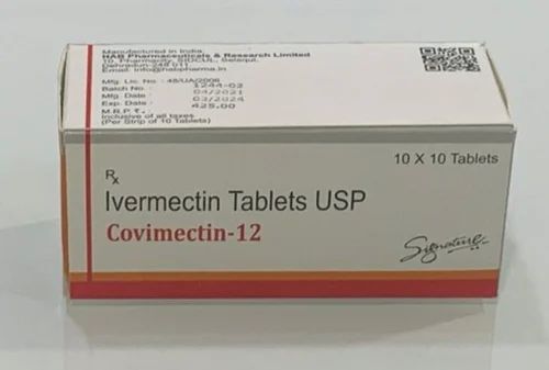 Covimectin 12mg Tablets, For Skin, Eyes, Medicine Type : Allopathic