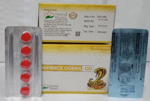 Hiforce Cobra 120mg Tablets, For Erectile Dysfunction, Packaging Type : Blister