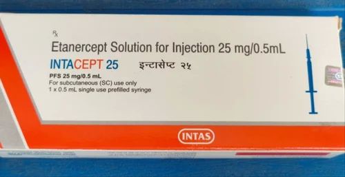 Liquid Intacept 25mg Injection, Composition : Etanercept (25mg)