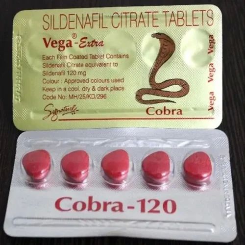 Vega Extra Cobra 120mg Tablets, For Erectile Dysfunction, Packaging Type : Blister