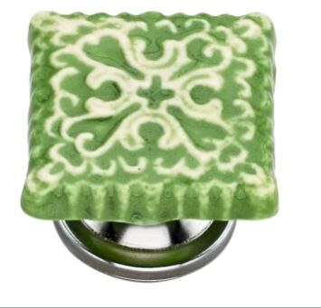 Square Polished Green Dresser Drawer Knob