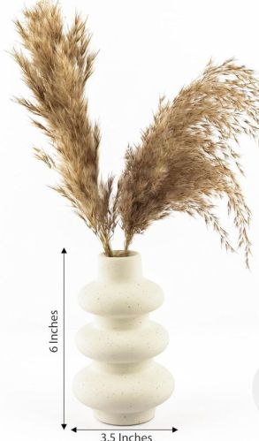 Non Printed Polished Wave Shape Ceramic Vase, Color : White