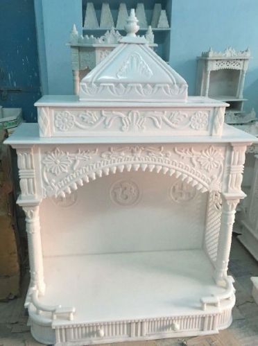 White Makrana Marble Mandir, Shape : Square for Making Temple