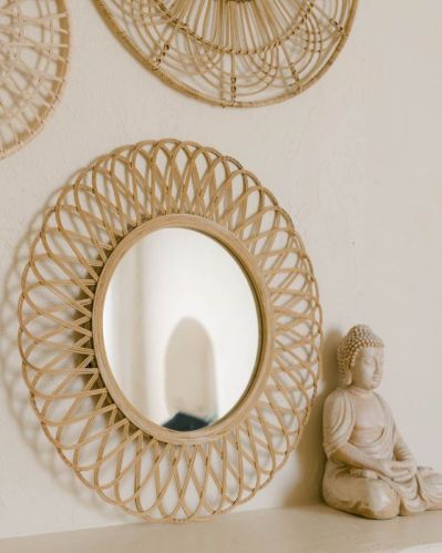 Plain Polished Mild Steel Decorative Round Mirror Frame, For Personal Use, Packaging Type : Carton Box