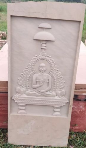 Rectangular Sandstone Wall Mural, For Decoration, Feature : Fine Finishing