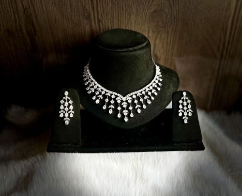 Polished American Diamond Necklace, Occasion : Wedding Party