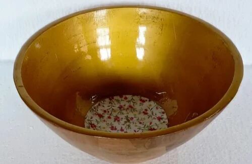 Plain Wooden Golden Fruit Bowl, For Home