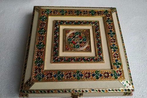 10x10 Inch Meenakari Dry Fruit Box, Feature : Superior Quality, Quality Assured, Attractive Packaging