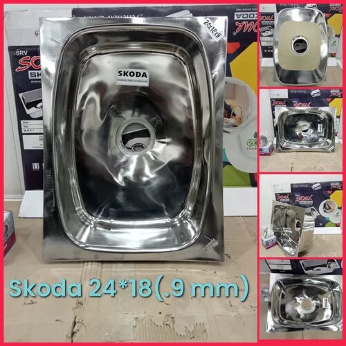 Rectangular Skoda Stainless Steel Kitchen Sink, Color : Silver