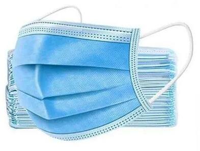 3 Ply Disposable Face Mask, For Laboratory, Hospital, Food Processing, Clinical, Clinic, Rope Material : Polyester