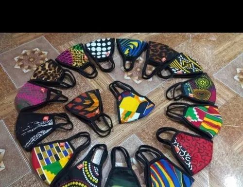 Printed Sponge Face Mask, Color : Multicolor