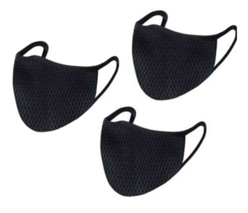 Black Plain Reusable Face Mask