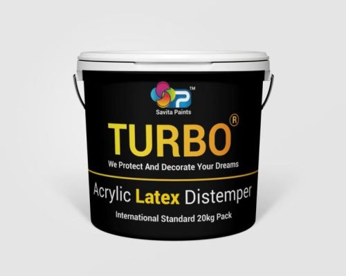 White Turbo Acrylic Latex Distemper Paint, Packaging Type : Plastic Bucket