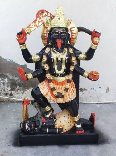 Black Marble Kali Maa Statue, Packaging Type : Thermocol Box