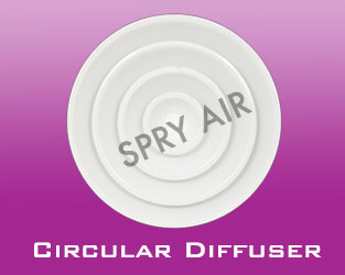 White Spray Air Round Aluminum Circular Diffuser, For Industrial, Feature : Fine Finishing, Long Life