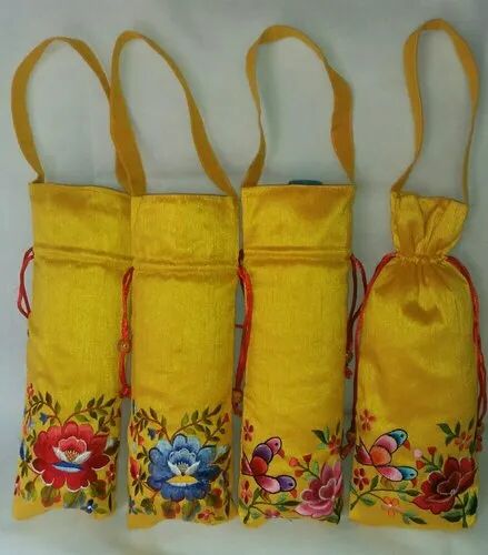 Silk Embroidered Bottle Cover, For Home, Feature : Soft, Easy To Clean, Anti Wrinkle, Anti Shrink