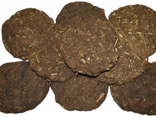 Organic Cow Dung Cake, Color : Brown