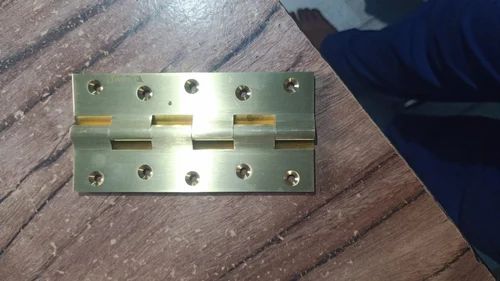 Golden Rectangle Polished Brass Railway Hinges, For Cabinet, Doors, Drawer, Window, Length : 6inch