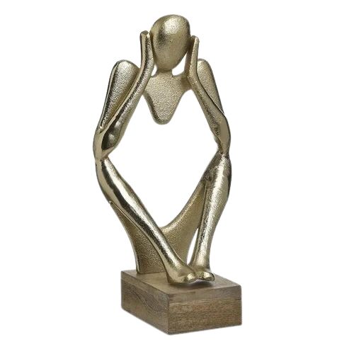 Plain Polished Gold Metal Figurine, For Home Decor, Style : Antique