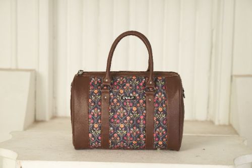Flyit Delicate Floral Artisan Printed Canvas Hand Bag