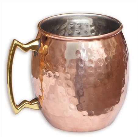 Chirag Handicrafts Hammered Copper Mug, For Drinking Water, Capacity : 500 mL