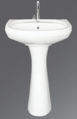 Ceramic Pedestal Wash Basin, Color : White