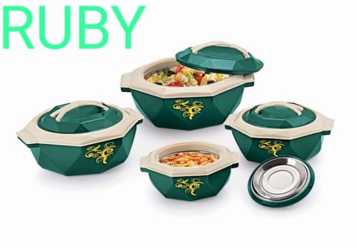 Round Polished Plastic Ruby Casserole Set, Size : Standard