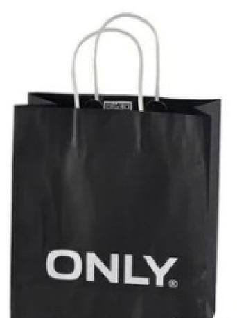 Black Fancy Printed Paper Carry Bag, For Shopping, Household