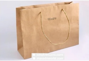 Printed Brown Paper Shopping Bags, For Household