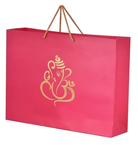 Fancy Pink Paper Carry Bags, For Shopping, Household