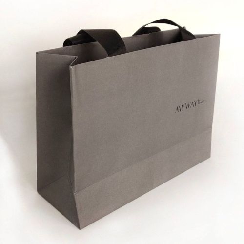 Printed Grey Stylish Paper Bags, For Shopping, Household, Capacity : 2kg