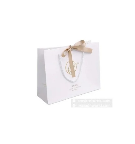 Printed White Fancy Paper Bags, For Shopping, Household