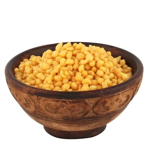 Yellow 200 Gm Plain Boondi Namkeen, For Home, Restaurant, Hotel, Style : Fried