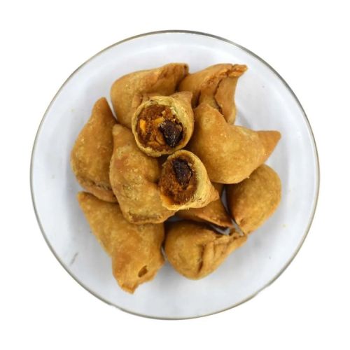 Yellow Dry Samosa Namkeen, For Snacks, Restaurant, Hotel, Style : Fried