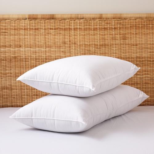 Rectangle Plain White Cotton Pillow, For Hotel, Home, Technics : Machine Made