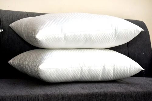 White Rectangle Plain Polyester Fiber Pillow, For Hotel, Home, Technics : Machine Made