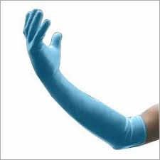 Medmech Plain Long Cuff Nitrile Surgical Gloves, Color : Blue