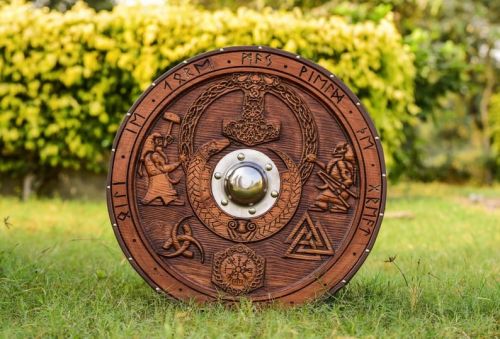 3.5 Kg Polished Wood Medieval Custom Shield, Size : 24 Inch