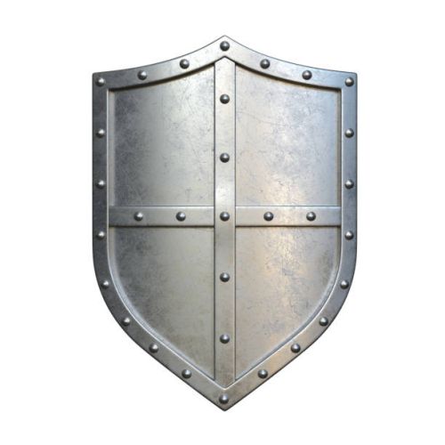 Grey 4 Pounds (approx.) Polished 18 Gauge Steel Medieval Knight Shield