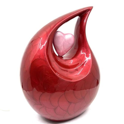 Red Tear Drop Cremation Urn