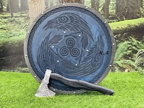 3.5 Kg Wood Battleworn Viking Shield, Size : 24 Inch