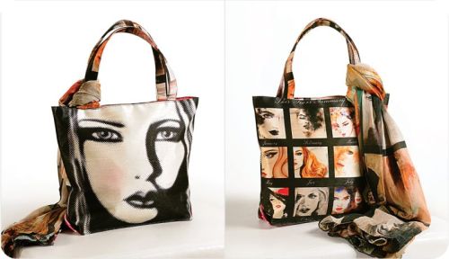 Multicolor Swayam Printed Bag With Scarf, Style : Handled