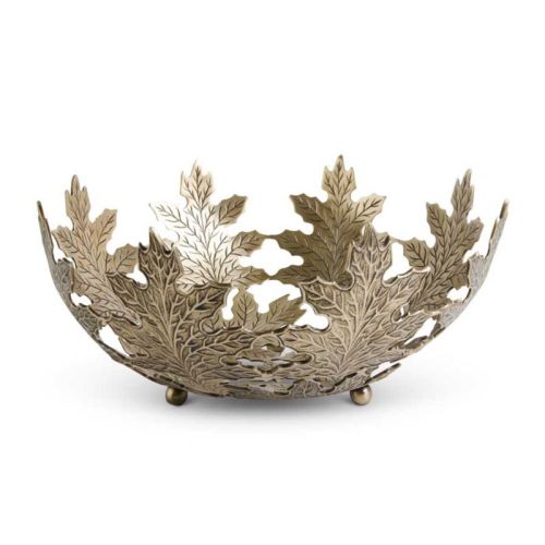 A.m.international Brass Antique Round Casted Pattern Aluminium Fruit Bowl, For Gift Purpose, Size : 15 Inch