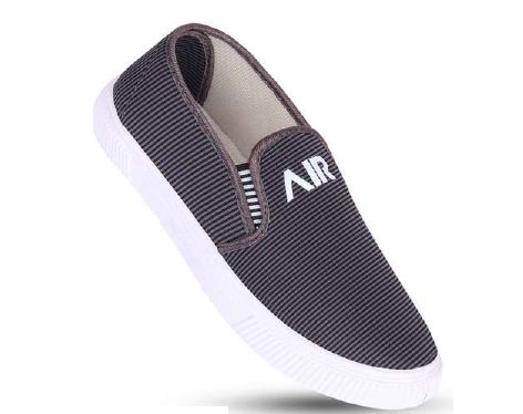 Dark Grey AIR-01 Mens Canvas Slip On Shoes, Occasion : Casual Wear