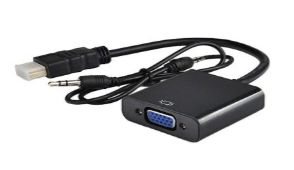 Black HDMI To VGA With Audio Adapter