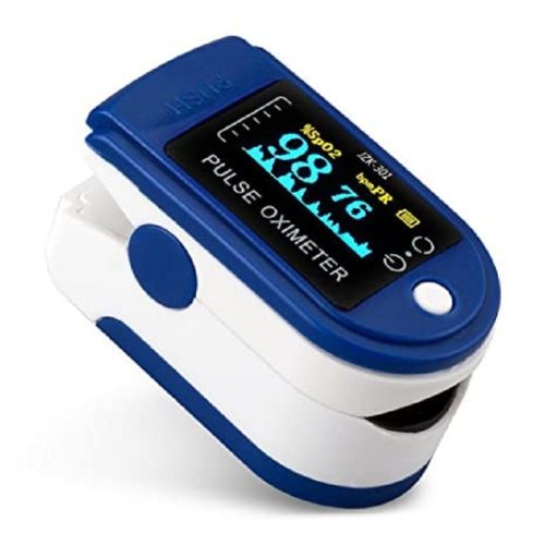 Blue Battery PVC Pulse Oximeter, For Hospital, Clinic, Feature : Accuracy, Light Weight