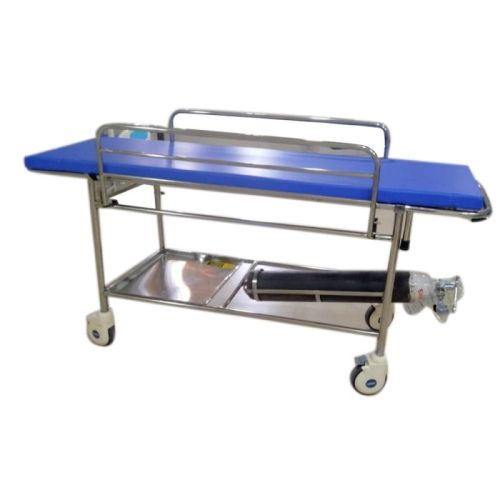 Blue Stainless Steel Stretcher, For Clinic, Hospital